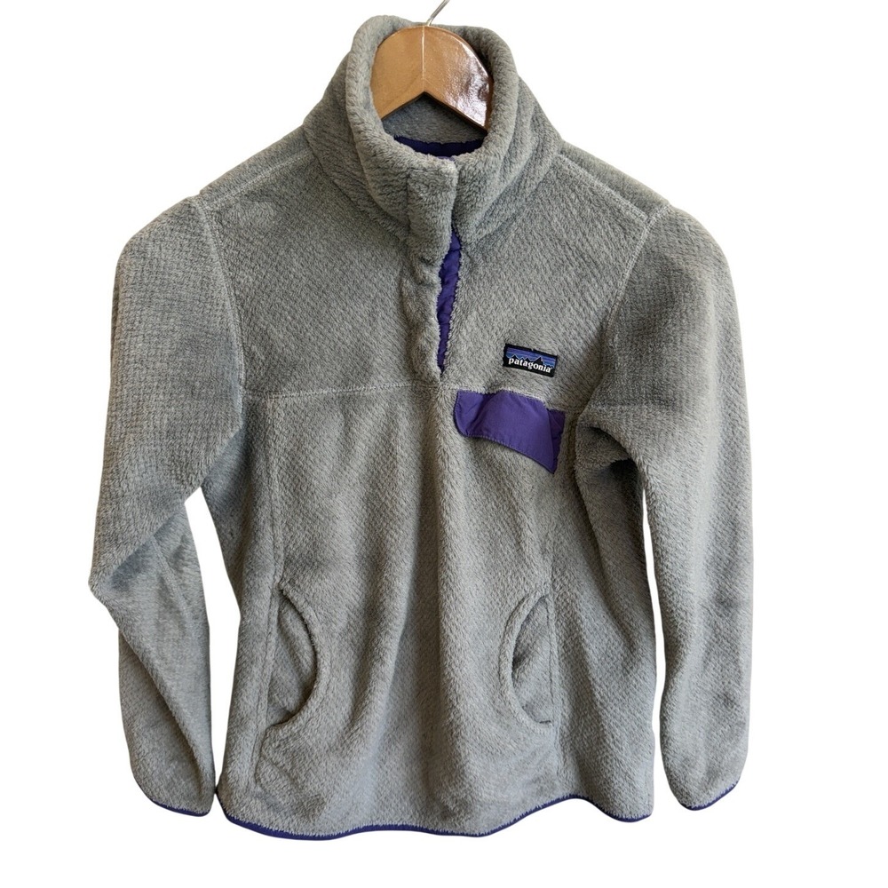 Patagonia -  Women's Snap T Pullover Fleece Jacket Gray Size XS Polar-tec